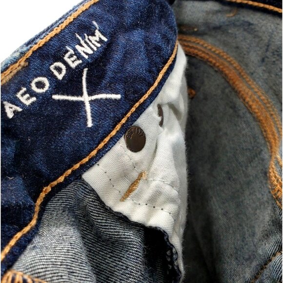 American Eagle XS Denim High-Rise Festival Distressed Frayed Cut-off Jean Shorts - Picture 6 of 9